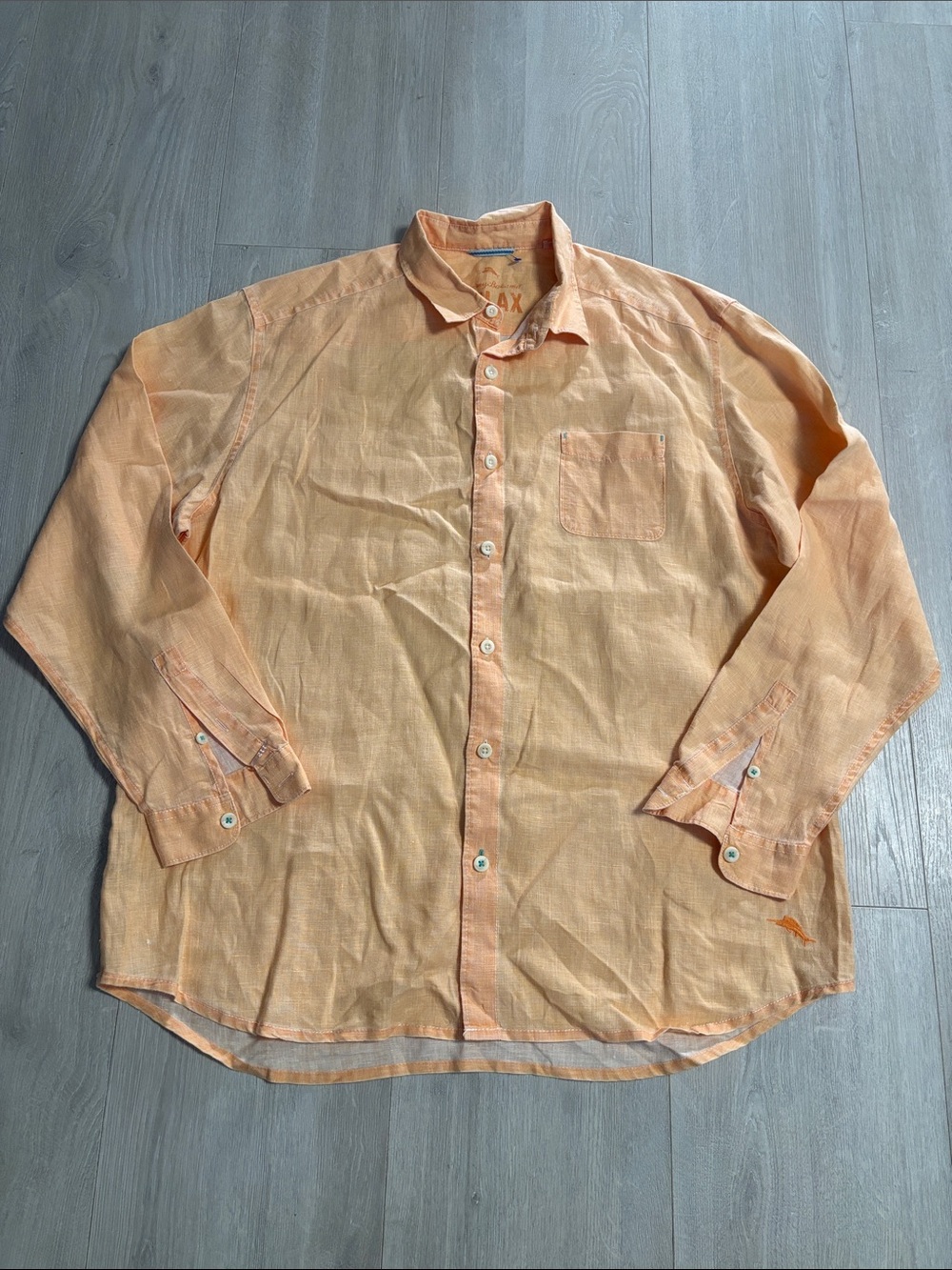 🔥BUNDLESALE Mens XL Tommy Bahama Relax Linen Orange Button-Down Casual Shirt